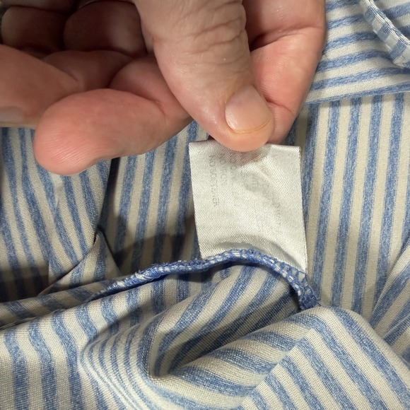 Rhoback Men's Large The Birdie Stripe Blue Gray Golf Polo Shirt Performance - Picture 6 of 6